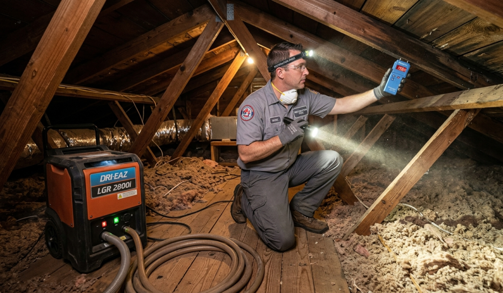 Attic moisture control service in Phoenix AZ by certified technician